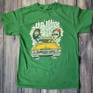 Cheech and Chong Up In Smoke Green Novelty Short Sleeve Tee